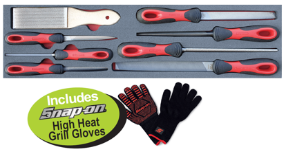 Snap-on XXJUL205 Combination File Set (8pc) in Foam Control Insert Snap-on High Heat Grill Gloves