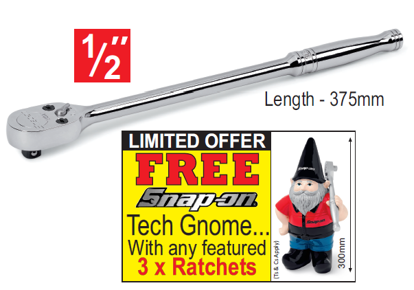 Snap-on XXJUL207 1/2" Long Standard Grip - FREE Snap-on Tech Gnome with purchase of 3 featured racthets