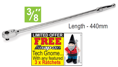 Snap-on XXJUL213 3/8" Standard Grip X-Long - FREE Snap-on Tech Gnome with purchase of 3 featured racthets