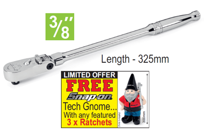 Snap-on XXJUL219 3/8" Standard Grip Locking FlexHead - FREE Snap-on Tech Gnome with purchase of 3 featured racthets