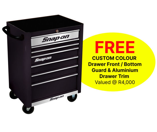 Snap-on KRA2007KZUBC-S 7 Drawer Standard Black Roll Cab with FREE Chrome Fronts and Chrome Aluminium Trim