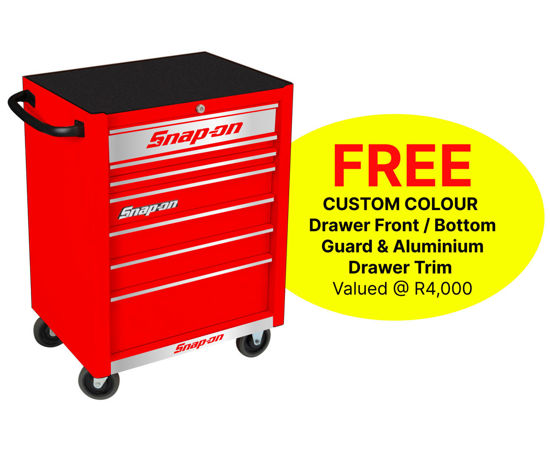 Snap-on KRA2007KZURC-S 7 Drawer Standard Red Roll Cab with FREE Chrome Fronts and Chrome Aluminium Trim