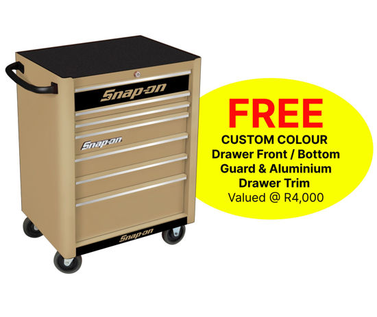 Snap-on KRA2007KZUTC-B 7 Drawer Standard Combat Tan Roll Cab with FREE Black Fronts and Chrome Aluminium Trim