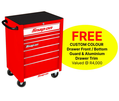Snap-on KRA2007KZURC-W 7 Drawer Standard Red Roll Cab with FREE White Fronts and Chrome Aluminium Trim