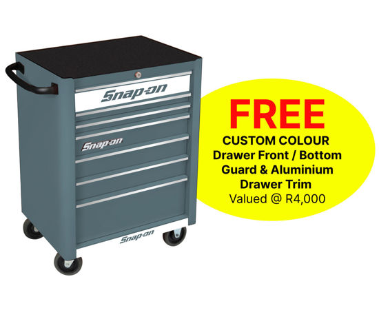 Snap-on KRA2007KZUSC-W 7 Drawer Standard Storm Grey Roll Cab with FREE White Fronts and Chrome Aluminium Trim