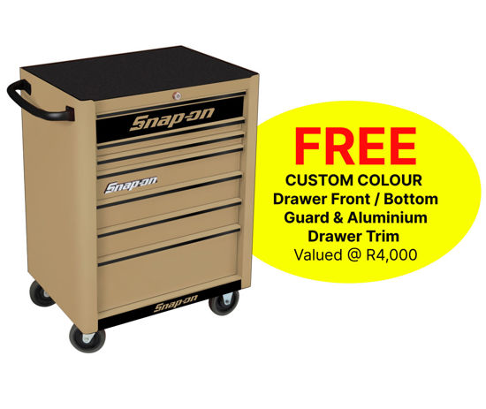 Snap-on KRA2007KZUTB-B 7 Drawer Standard Combat Tan Roll Cab with FREE Black Fronts and Black Aluminium Trim