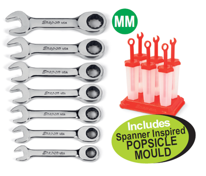 Snap-on XXNOV206 Stubby Ratcheting Spanner Set Supplied in Foam Includes Spanner Inspired POPSICLE MOULD