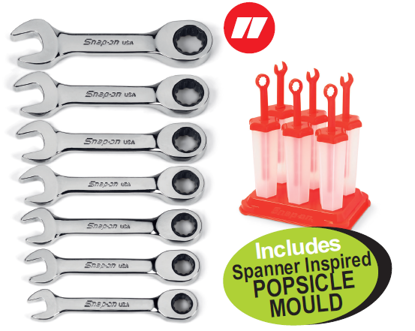 Snap-on XXNOV207 Stubby Ratcheting FRACTIONAL Spanner Set Supplied in Foam Includes Spanner Inspired POPSICLE MOULD