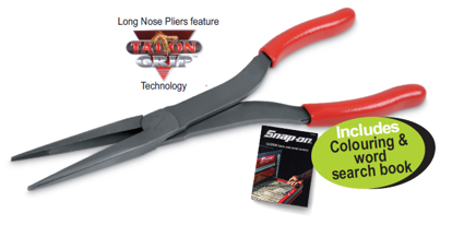 Snap-on XXNOV212 Long Reach (270mm) Heavy Duty Long Nose Plier Includes Colouring & word search book