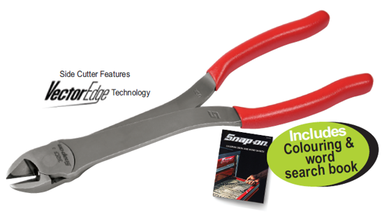 Snap-on XXNOV210 Long Reach (270mm) Heavy Duty Side Cutters Includes Colouring & word search book