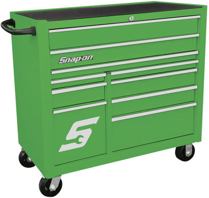 Snap-on - KRA2210KZUES-WO - Wide 10Drw Roll Cab; Extreme Green with PVC Trims