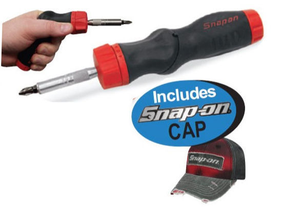 Snap-on XXDEC205 5-position Ratcheting Screwdriver Includes Snap-on Cap