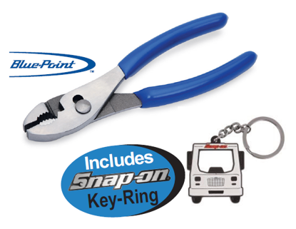 Snap-on Blue Slip-Joint Plier (200mm) with Snap-on Key-Ring – Comfortable and Durable