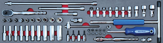 Snap-on Blue - MOD.236SH45S - 1/4" Sockets & Accessories Set with Turbo T-Speeder; 56Pc - Imperial