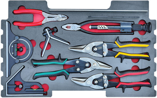 Blue Point - MOD.390SR43F - Pliers, Aviation Snips, Measuring Set; 7Pc (for KMC box) - Aviation