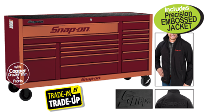Snap-on Classic 17 Drawer XXWide Roll Cab Copper Trim XXJUN240