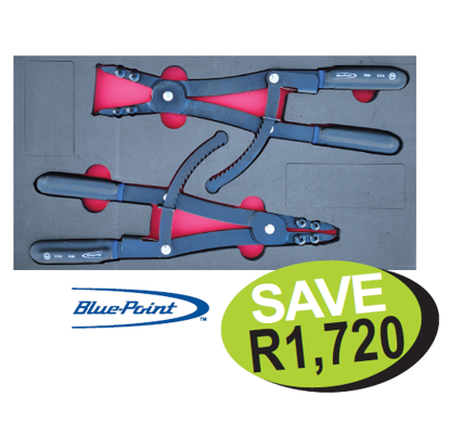 XXOCT179 Snap-on Blue HD Circlip Plier Set 2pc - Heavy Duty Internal & External Pliers