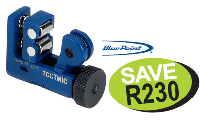 Get the Snap-on Blue Constant Tension Micro Cutter (TCCTMIC) on promotion XXNOV213. Features constant tension for easy cutting of 1/8-5/8" tubing. Save R230!